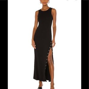 LA MADE cabana side snap maxi dress